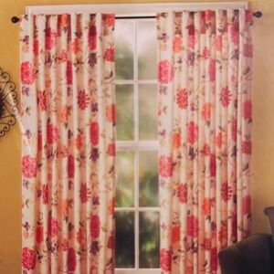 PIER 1 Imports Vintage Raleigh Floral Window Panel Curtains Set Of Two curtains